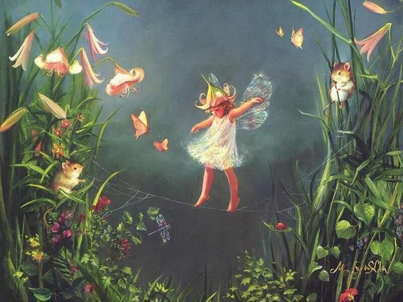 Fairy balancing on a thread