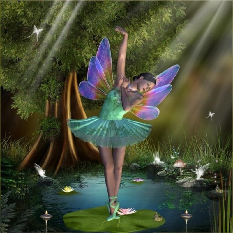 Fairy Ballerina on Lily Pad