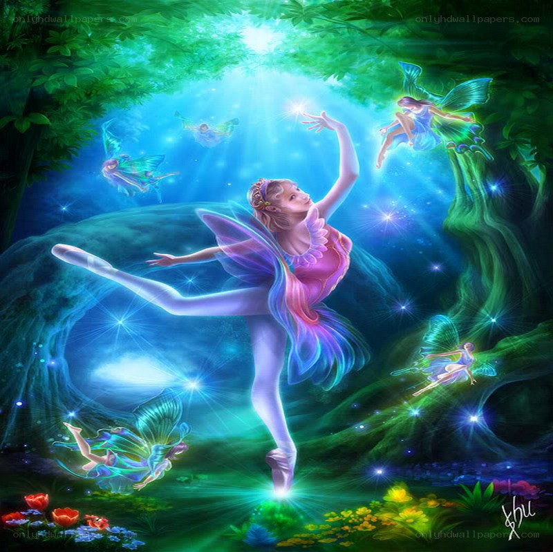fairy ballet in a magical forest