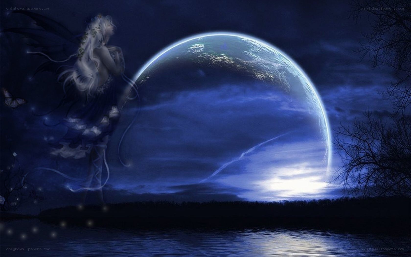 fairy by the moon