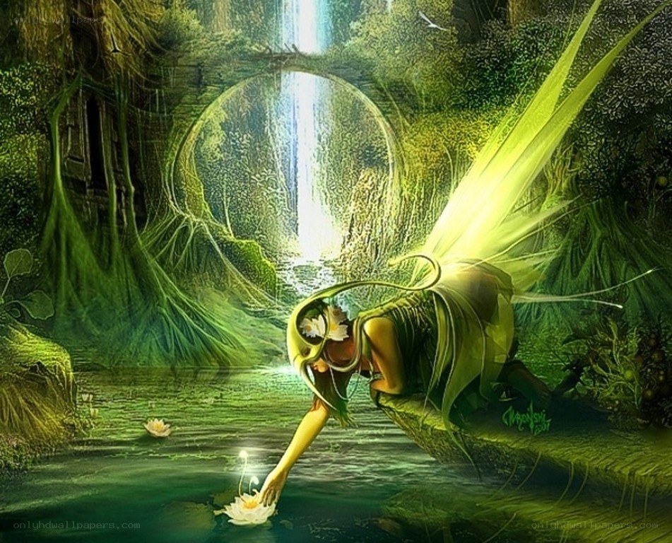 fairy by the waterfall