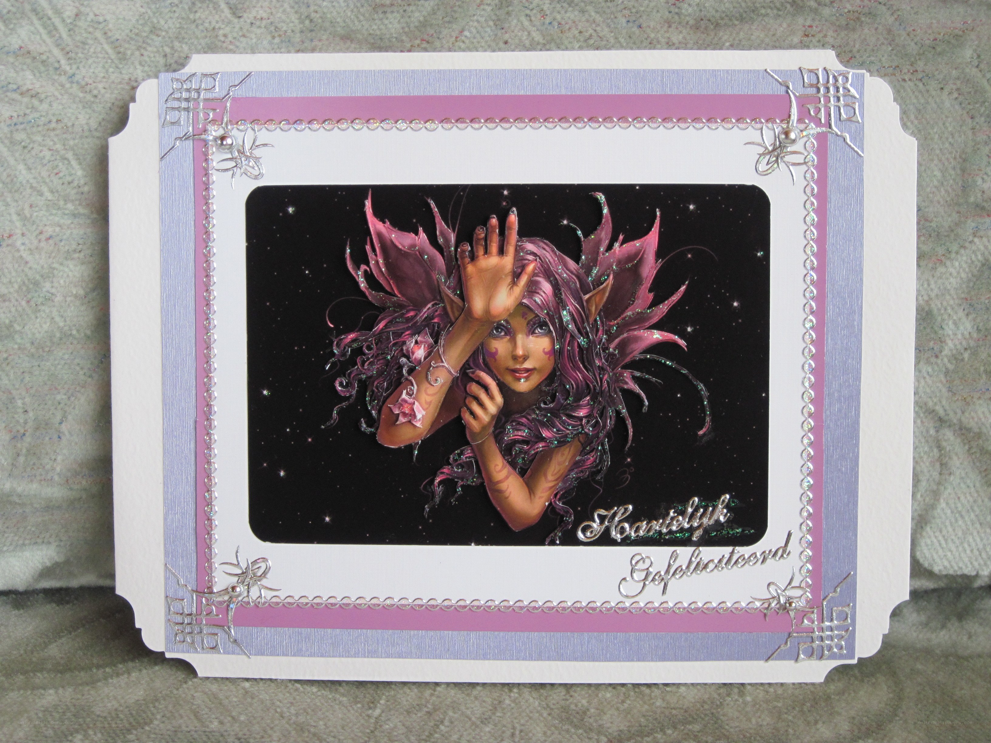 Fairy card with glittery design
