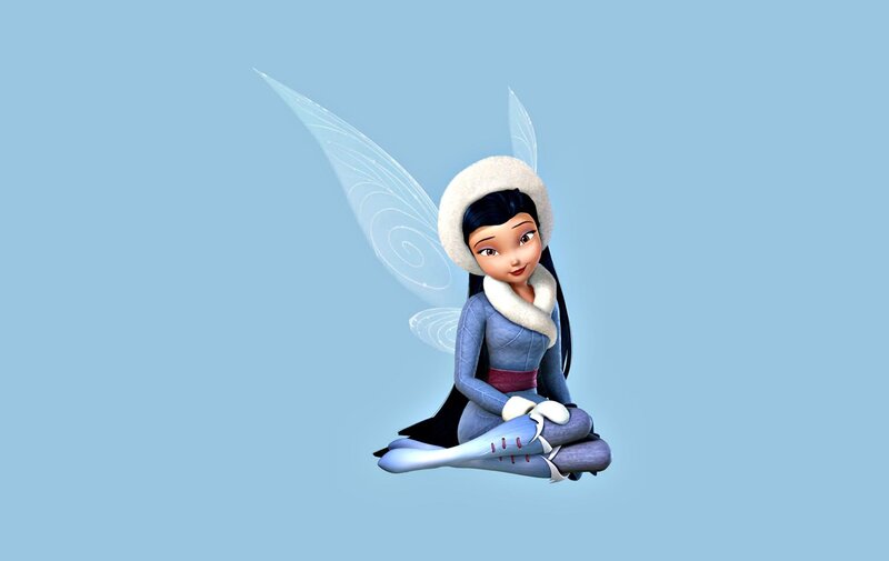 Fairy Character Sitting — Blue, Calm, Winter