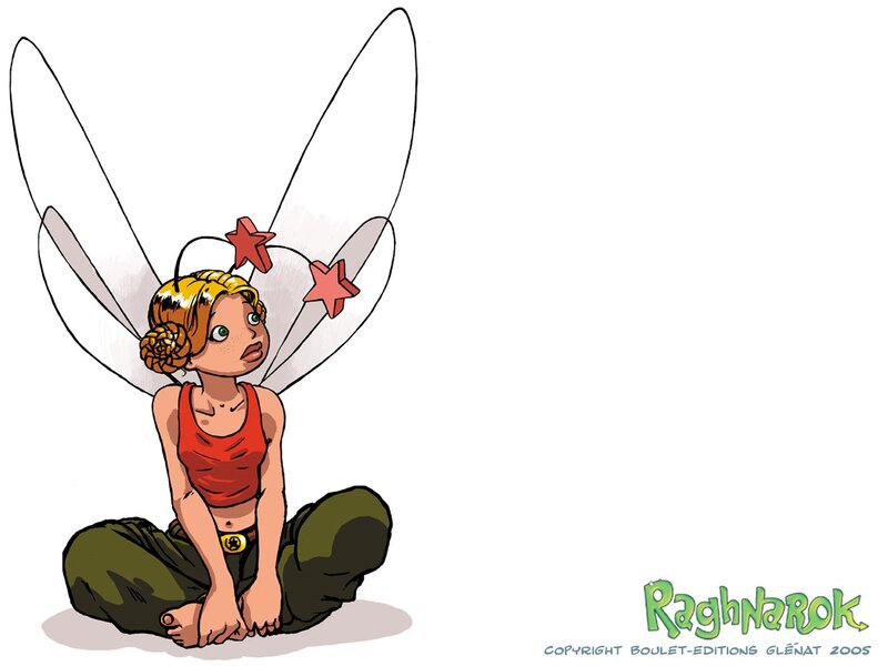 Fairy Character Sitting — Green