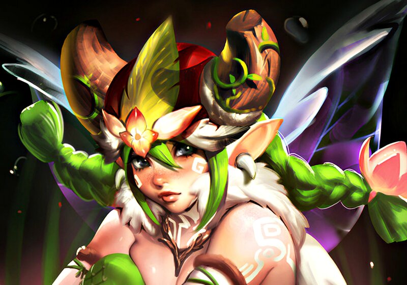 Fairy Character with Wings — Green, Dramatic, Night