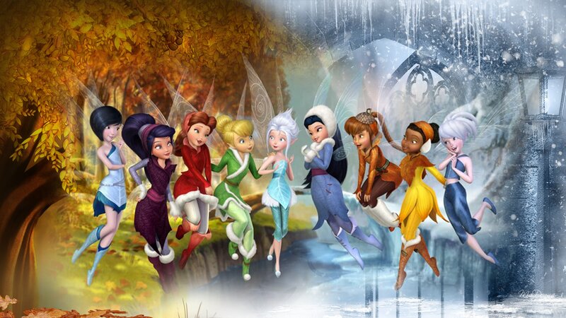 Fairy Characters in Flight — Yellow