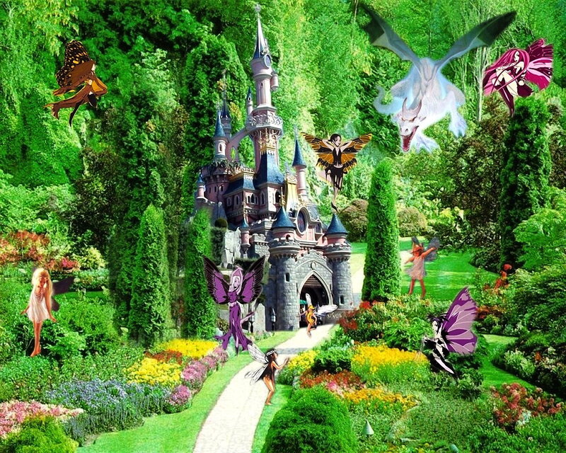 Fairy Characters in Garden — Green, Fantastical