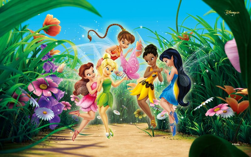 Fairy Characters in Garden — Green, Playful
