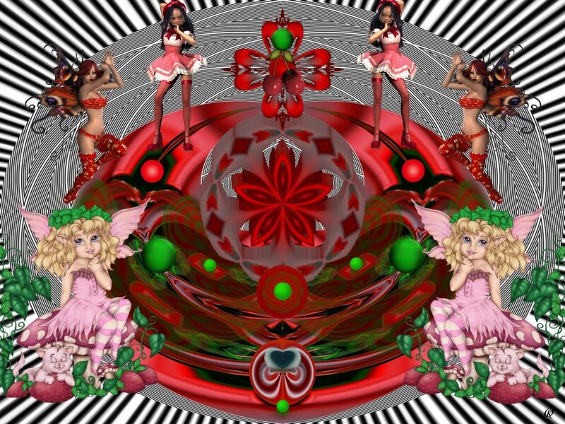 Fairy Characters in Red Circle