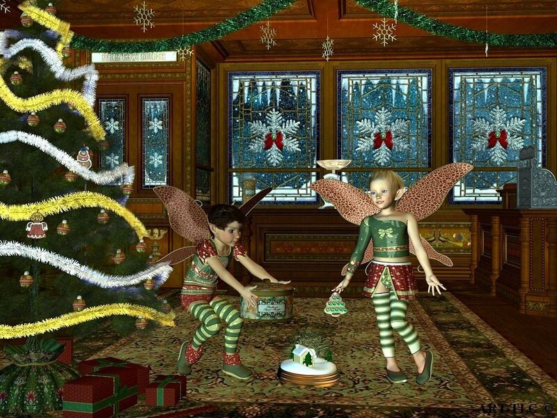 Fairy children at Christmas