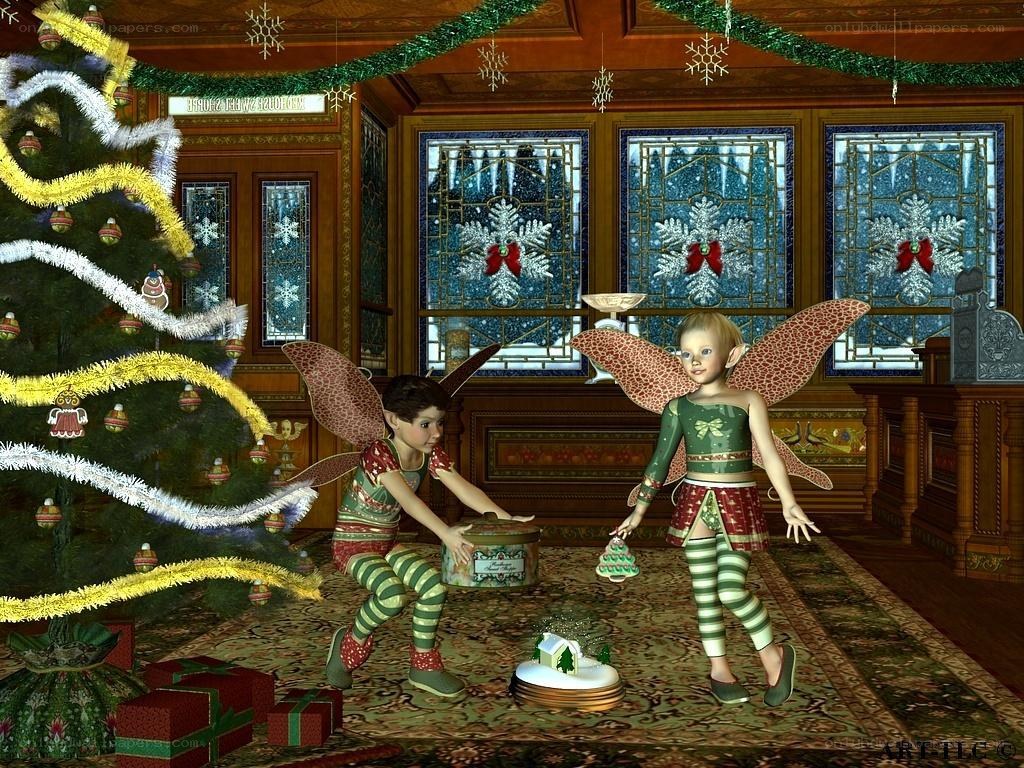 Fairy children at Christmas