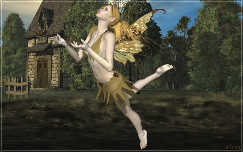 fairy dancing in a forest