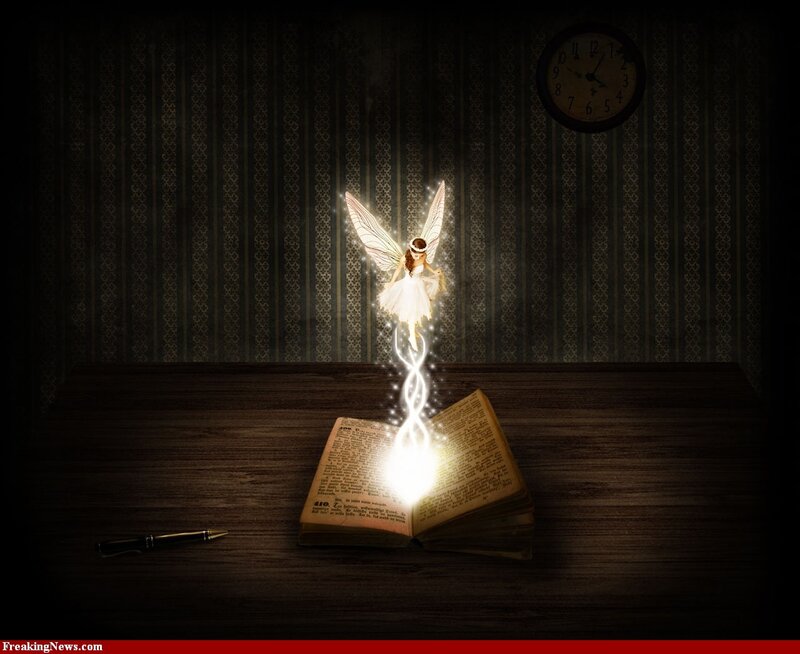 fairy emerging from book