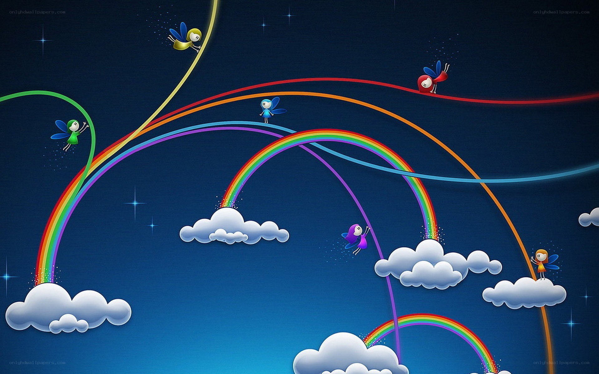 Fairy fairies on rainbow paths