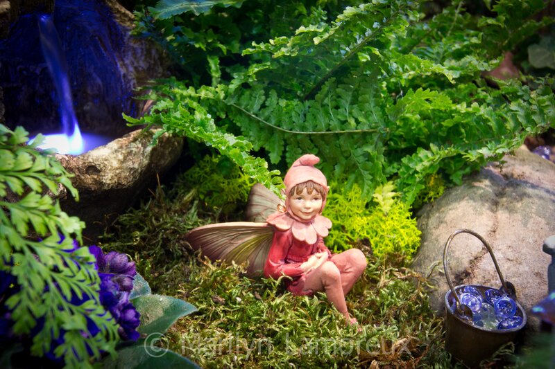 Fairy Figurine in Garden — Green
