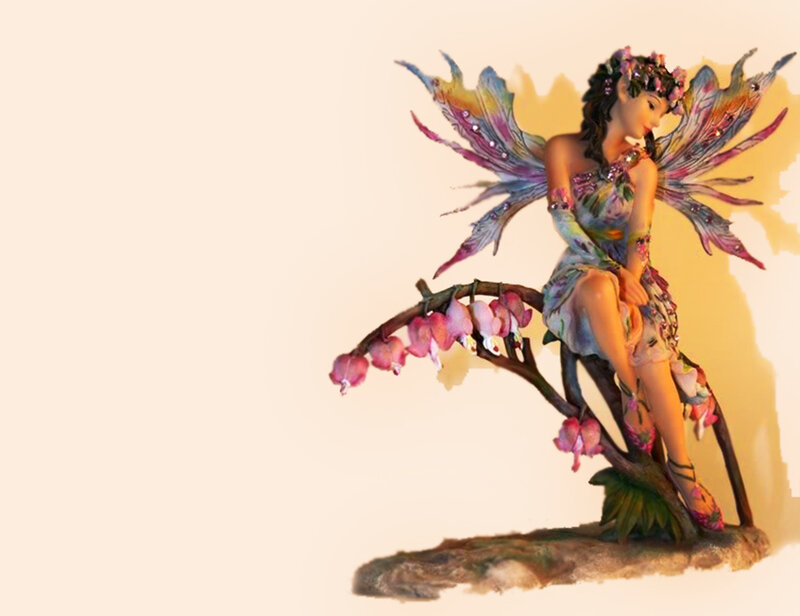 Fairy Figurine on Branch — Pink