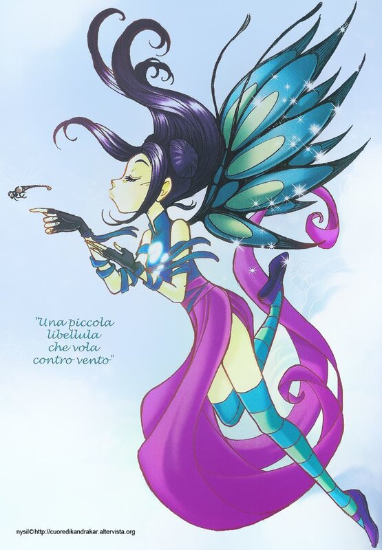 fairy flying against wind