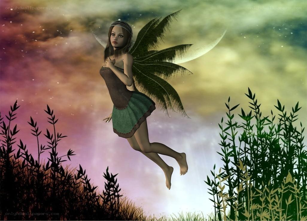 fairy flying at dusk