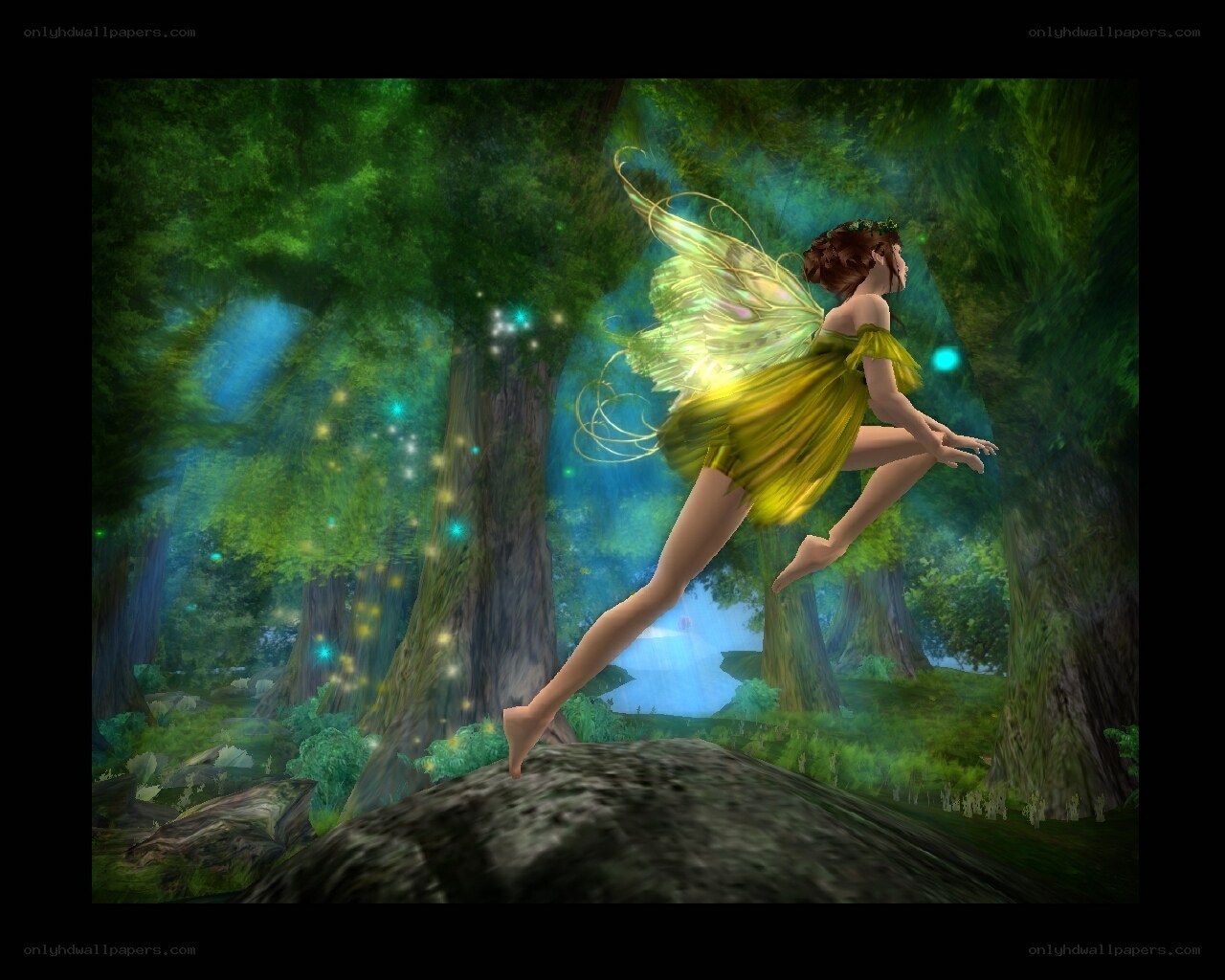 fairy flying in a forest