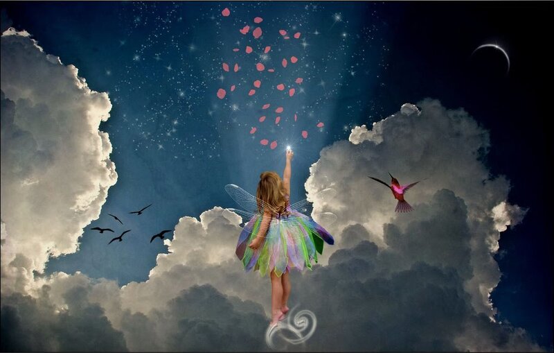 Fairy Flying in Sky