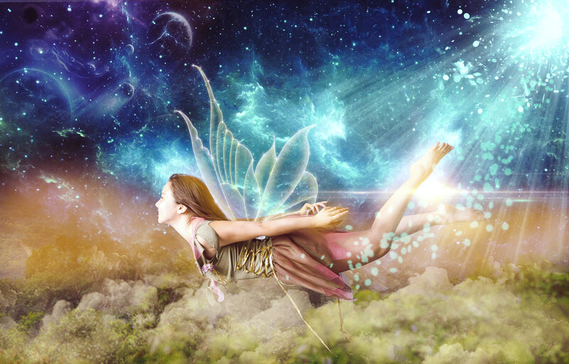 Fairy Flying in Space — Blue