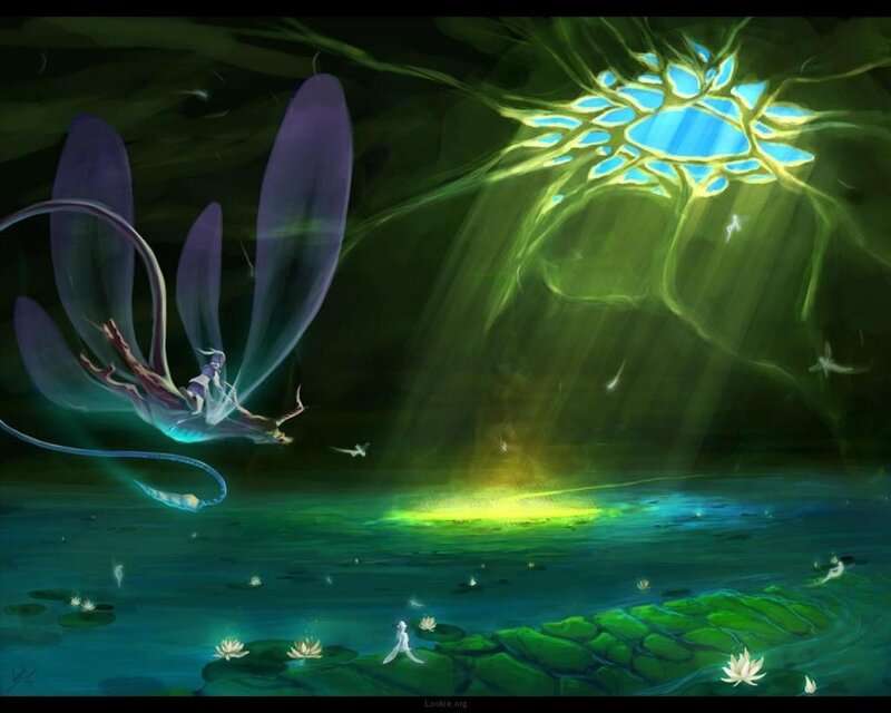 Fairy Flying over Pond