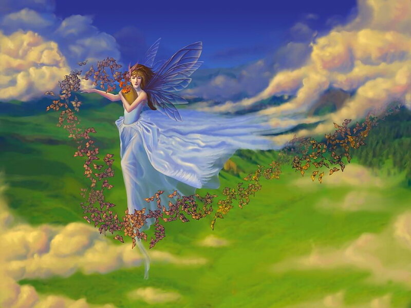 Fairy Flying with Butterflies