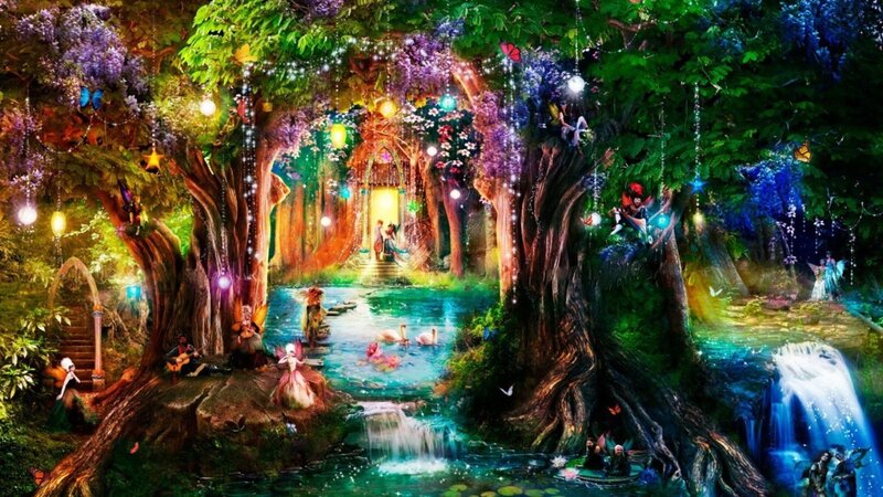Fairy Forest Scene — Green