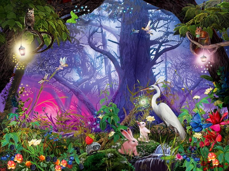 Fairy Forest Scene — Purple