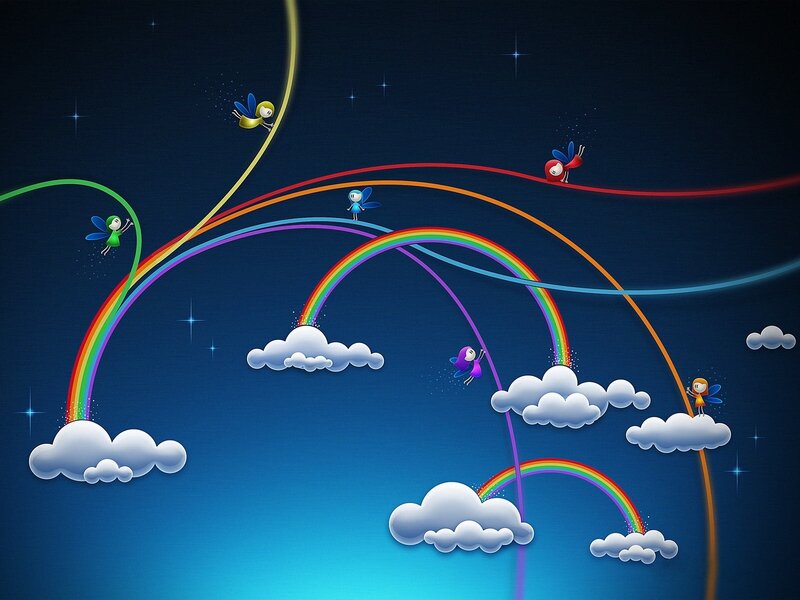 Fairy friends on rainbow paths