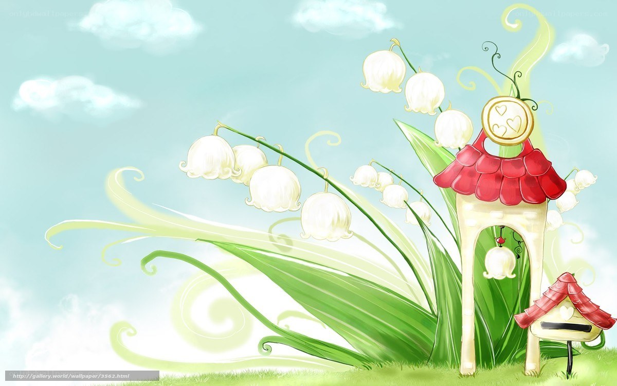 Fairy garden with lily of the valley