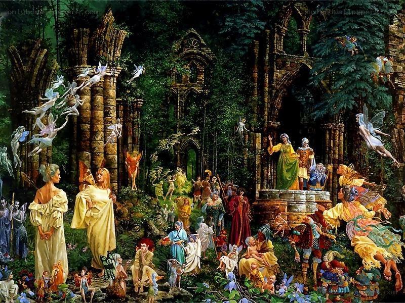 Fairy gathering in ruins