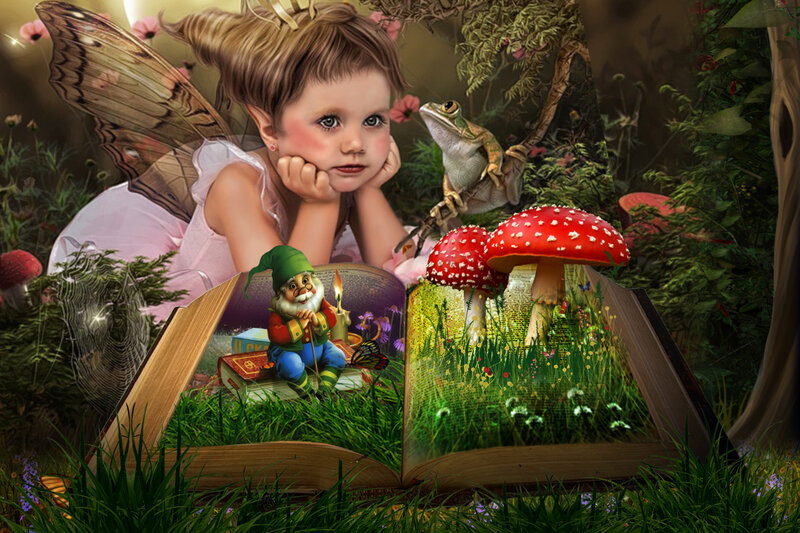 Fairy Girl Reading Book