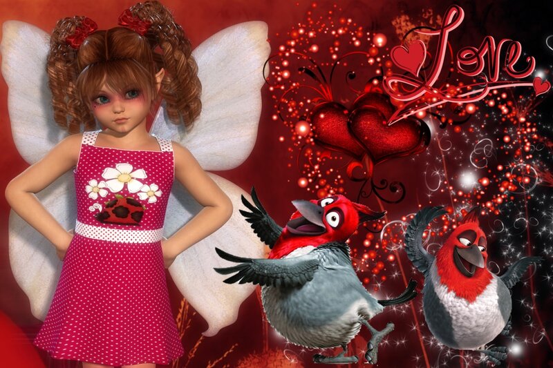 Fairy Girl with Birds