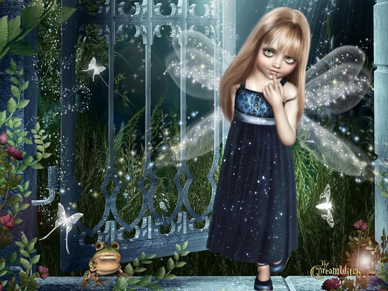 Fairy Girl with Wings — Blue