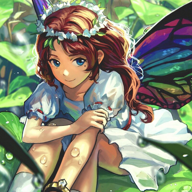 Fairy Girl with Wings — Green, Serene