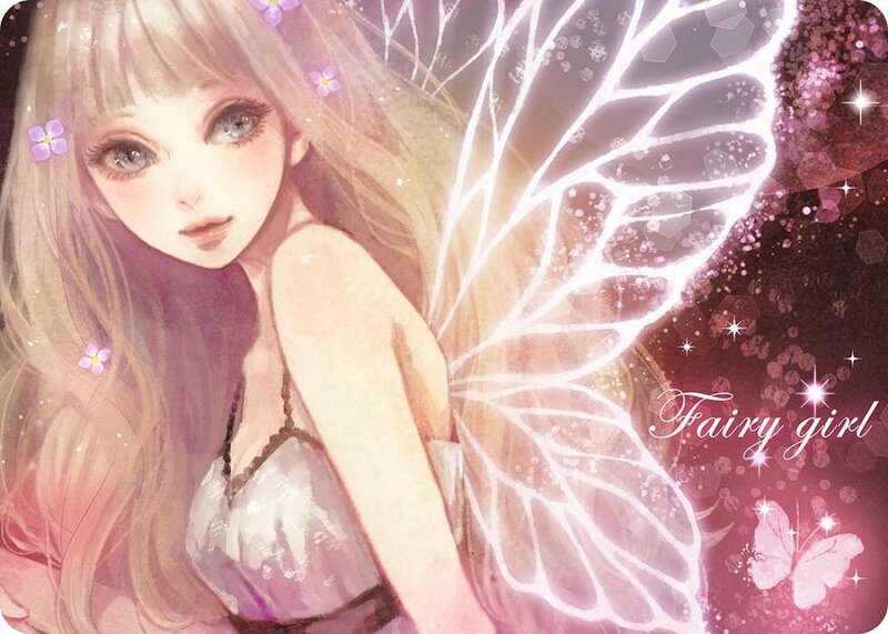 Fairy Girl with Wings — Pink