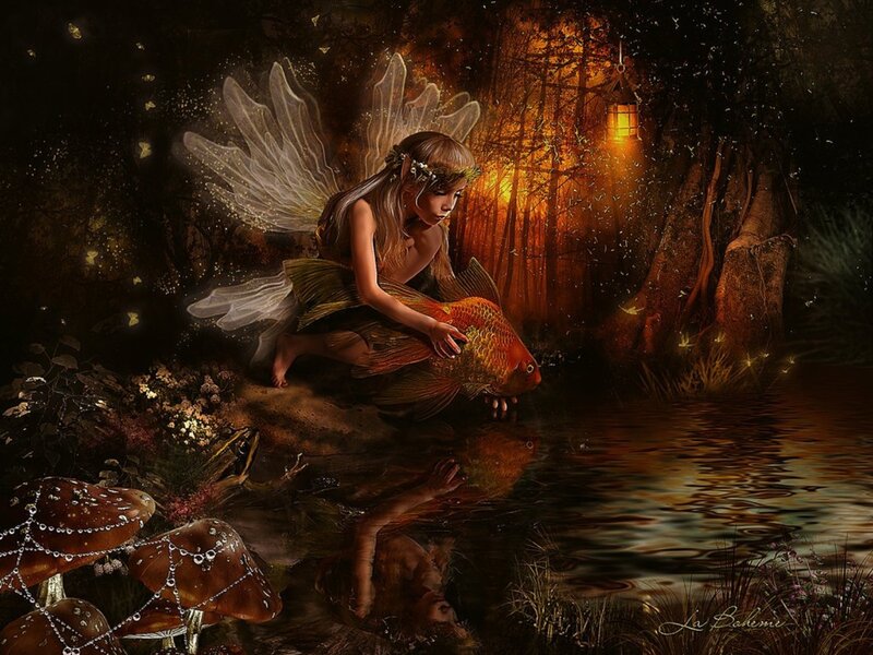 Fairy Holding a Fish