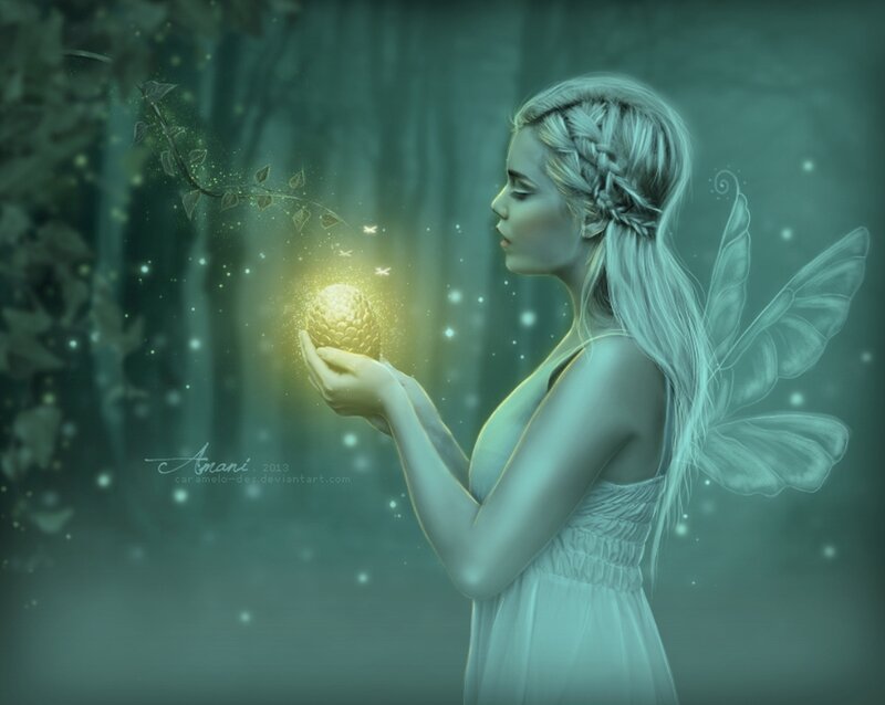 Fairy Holding Glowing Egg