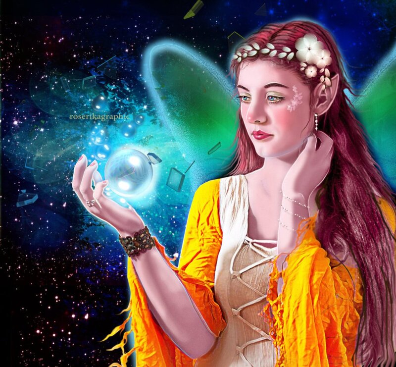 Fairy Holding Glowing Orb — Yellow