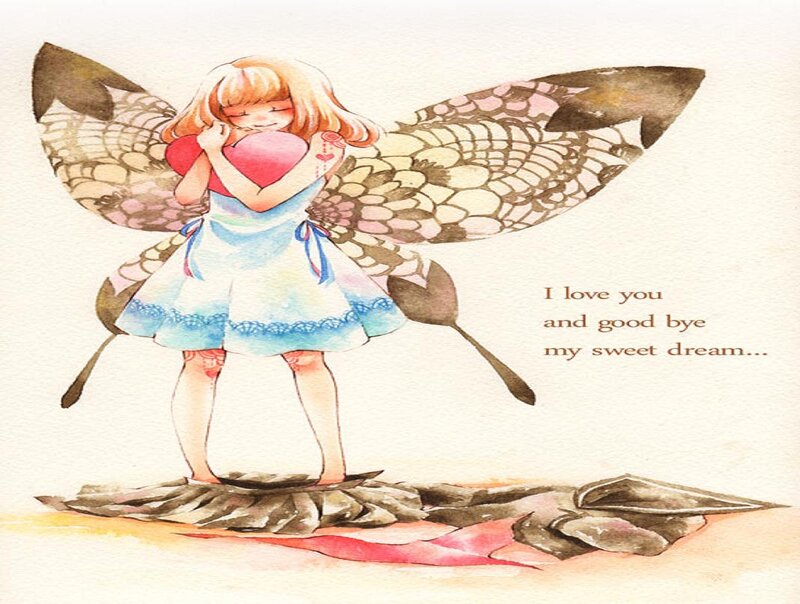 Fairy Holding Heart — Blue
