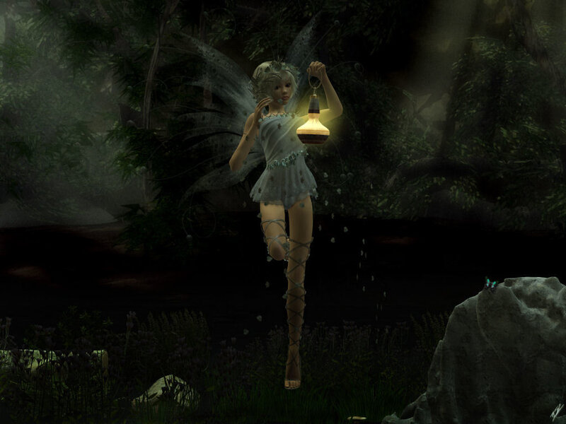 Fairy Holding Lantern — Green