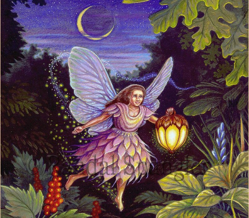 Fairy Holding Lantern — Purple