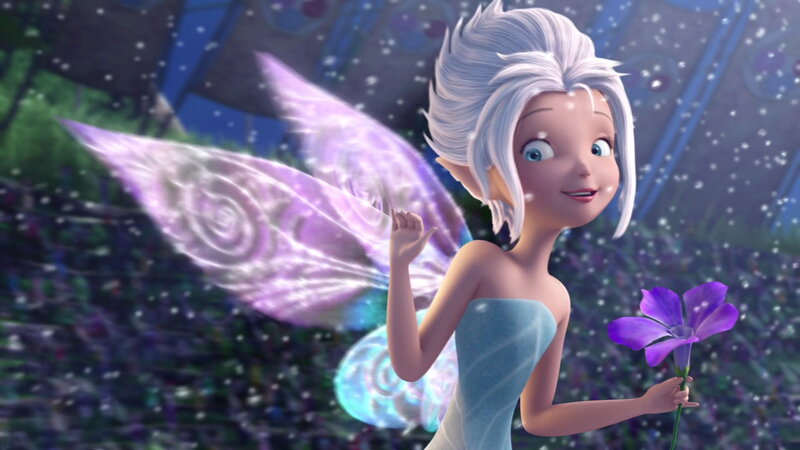 Fairy Holding Purple Flower