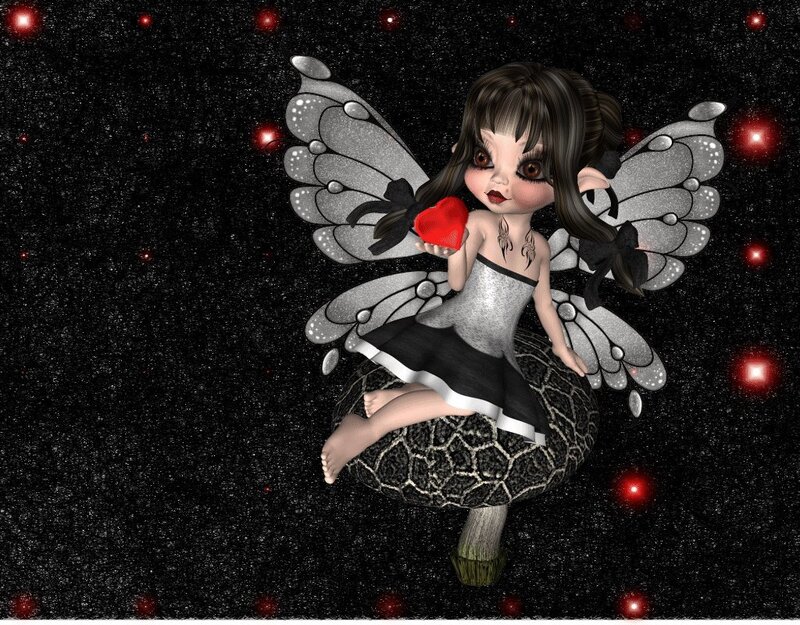 Fairy Holding Red Heart