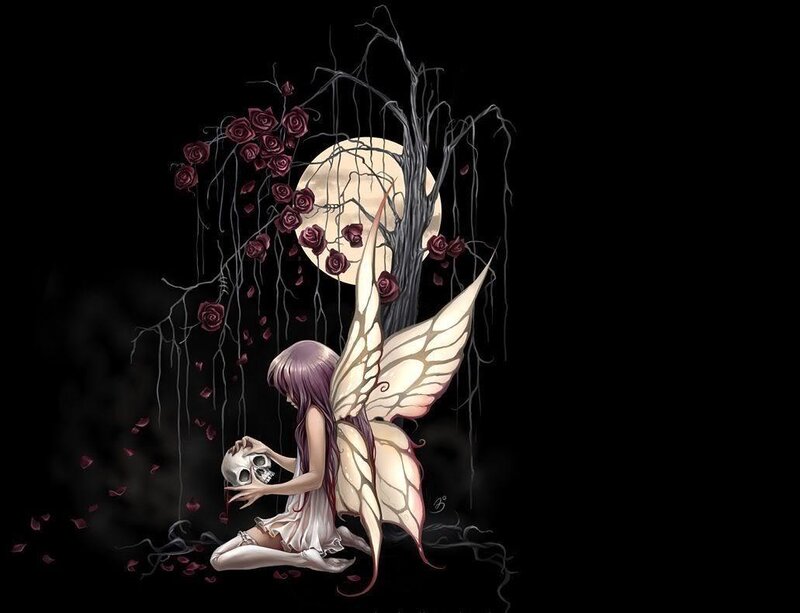 Fairy Holding Skull