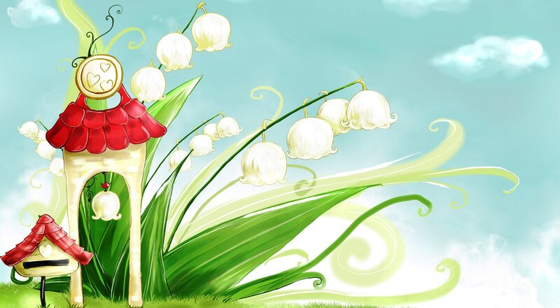 Fairy House with Lilies — Green