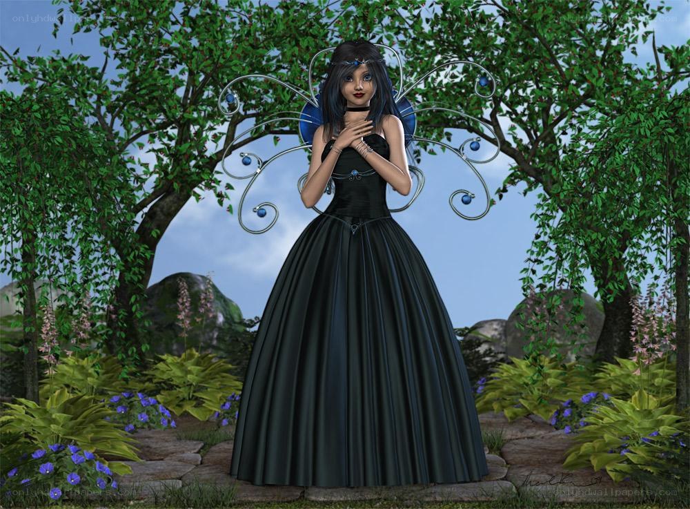 Fairy in a black gown