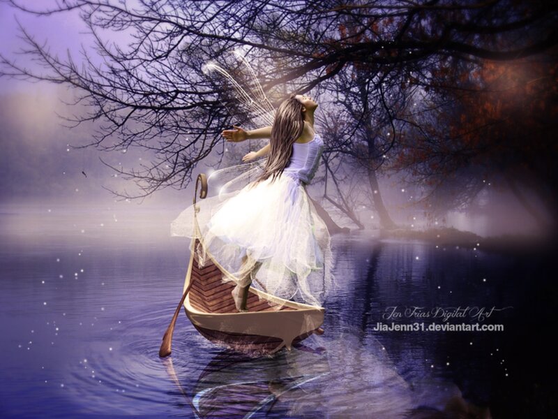 Fairy in a Boat — Purple