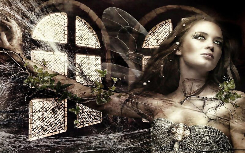 fairy in a cobwebbed castle